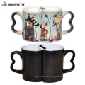 11oz black magic color change sublimation blank couple mug